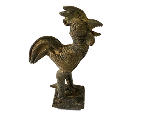 #3954 African Lobi Bronze of a Rooster / Gold Weight