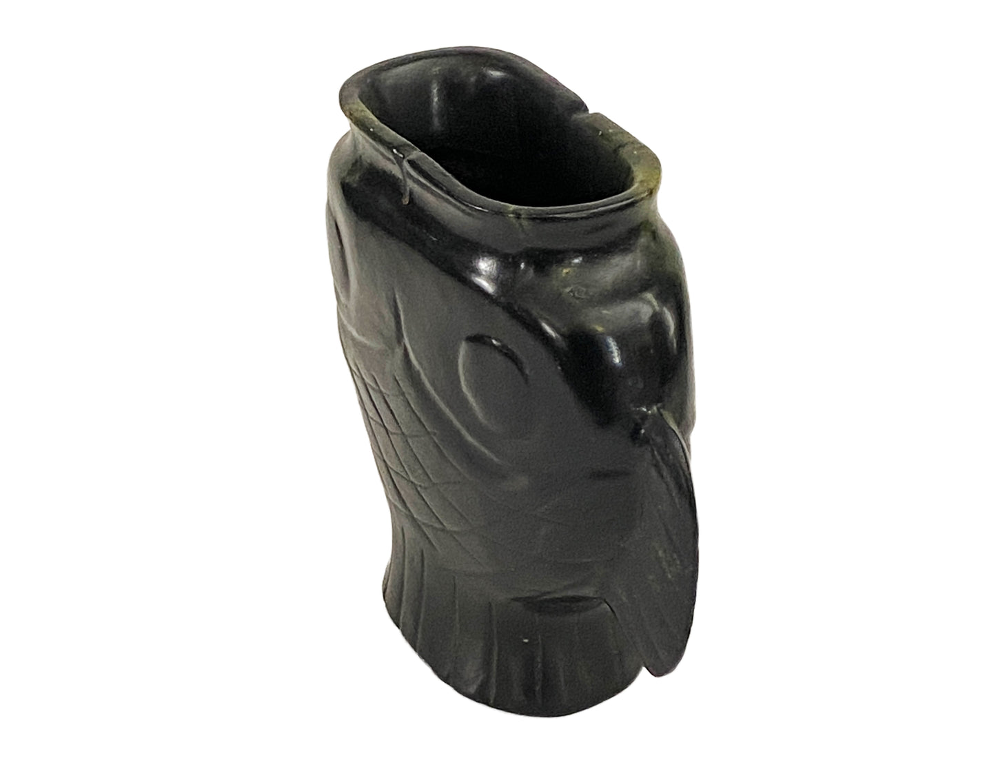 #3399 Chinoiserie Soap Stone Fish Vase