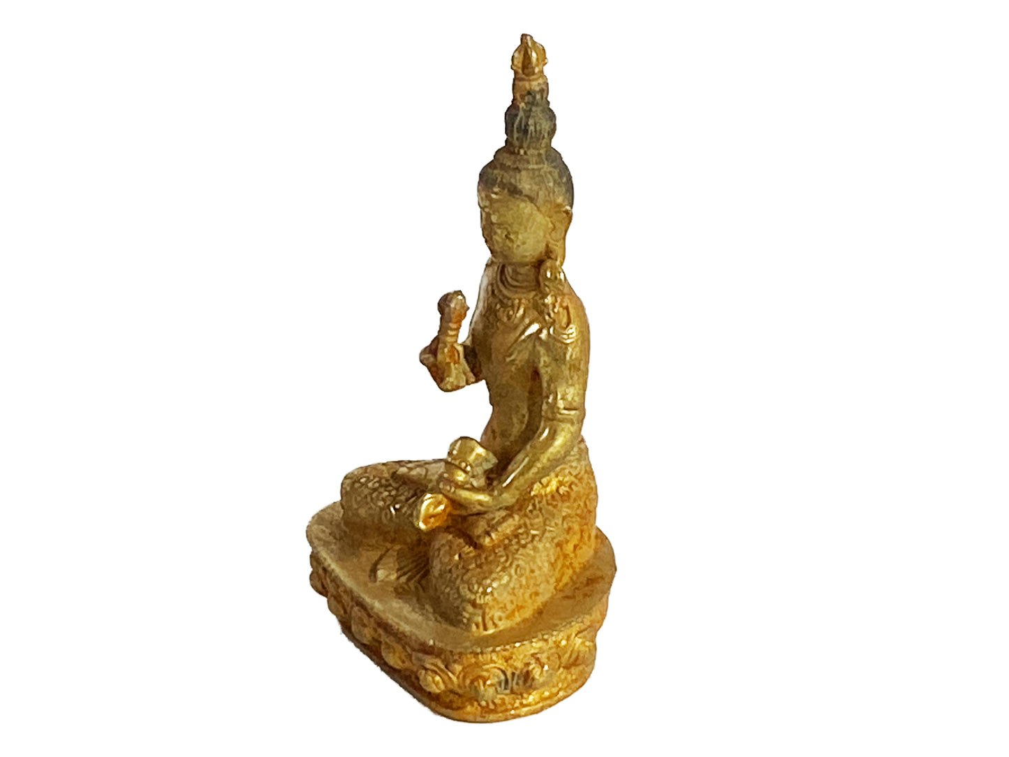 #4064 Gilt Bronze  Meditating Serenity Calming Buddha