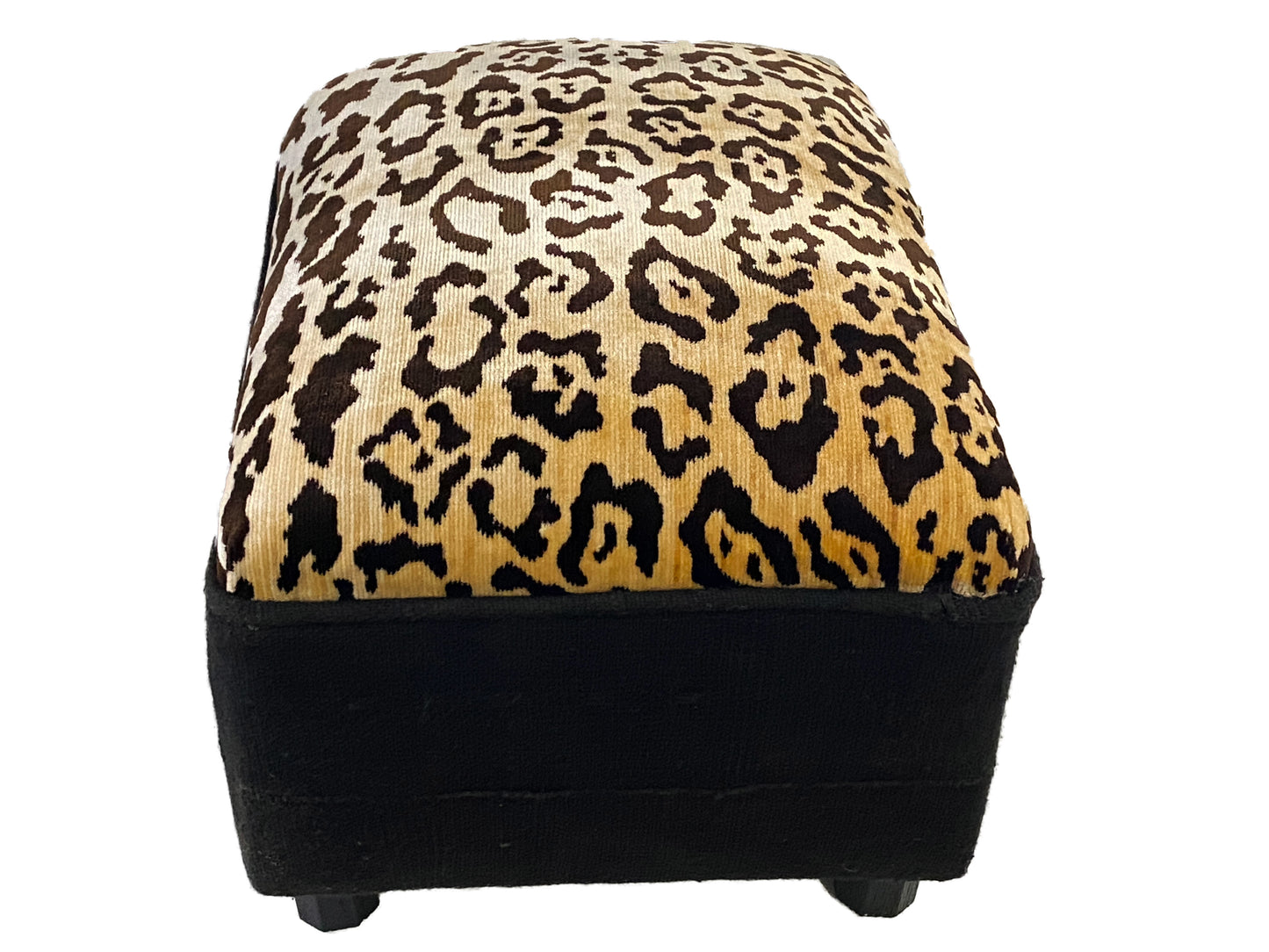 #3434 Custom Made Velvet Animal Print Ottoman/Footstool