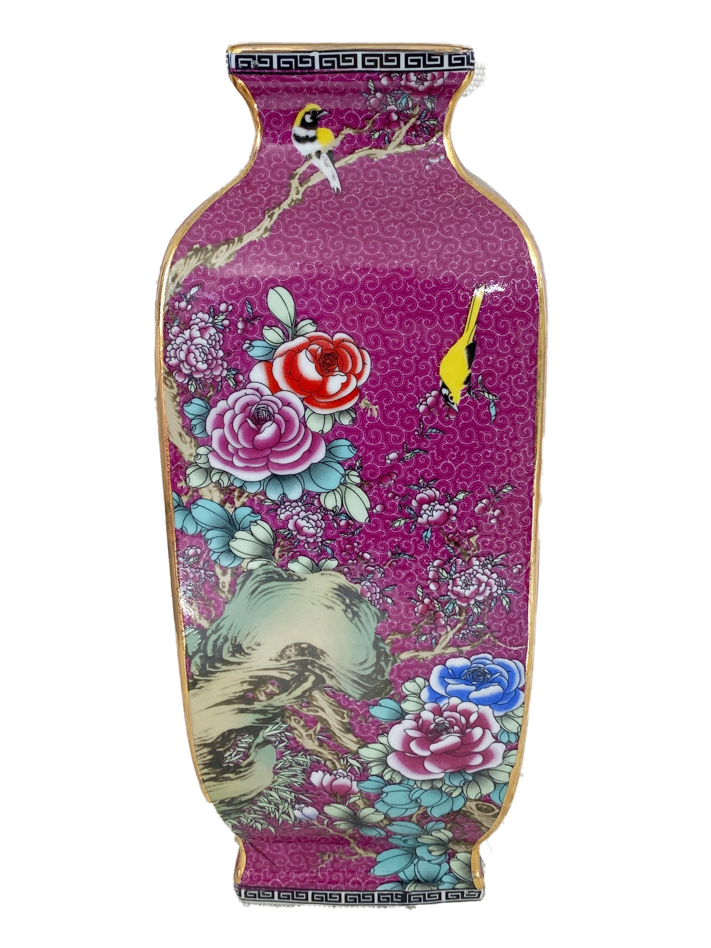 #4390 Chinoiserie Porcelain Famille Rose Vase