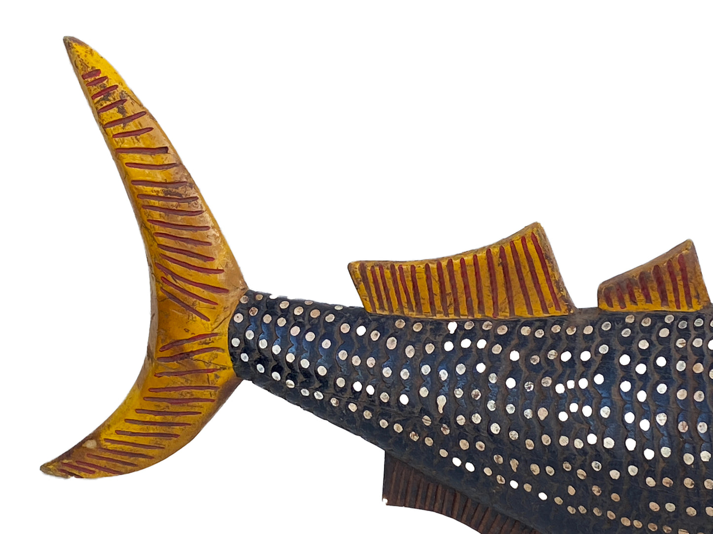 # 4014 Huge African Wooden Fish Bozo Tribe Mali 54.5"W
