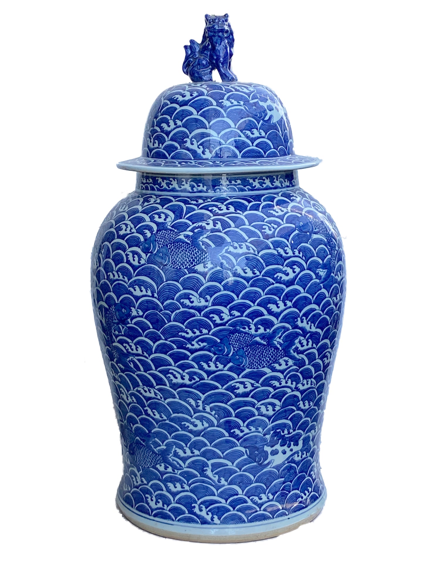 #3508 Superb Chinoiserie Chinese LG Blue and White Porcelain Ginger Jar 38" H