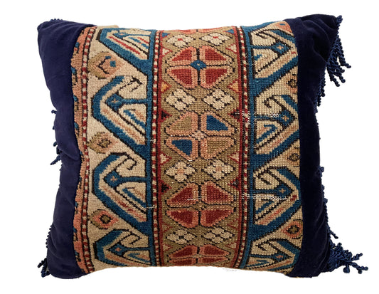 #3563 19th Custom Made Antique Lumbar Caucasian  Pillow 14" w