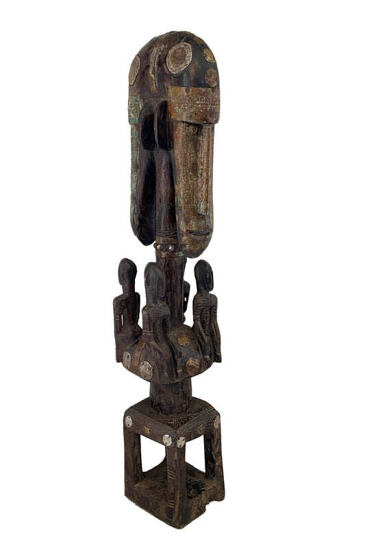 Rare Old Carved Wood Dogon /Marka tribe Figural Tellem Sculpture 32" H