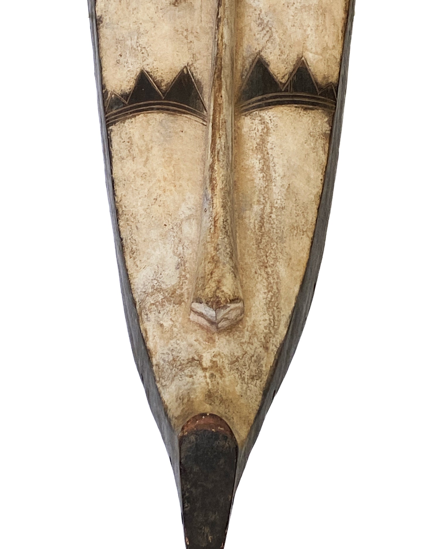 # 3459 Lg Fang Mask Elongated Face Gabon African Mask 31.25" H
