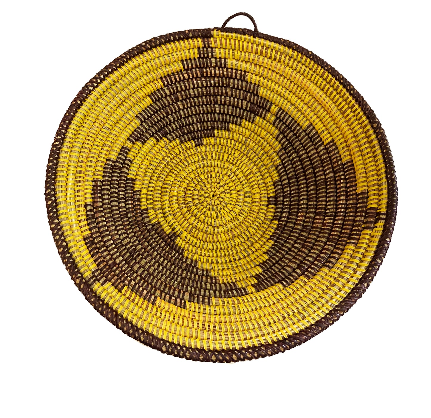 #3538 Lg Handmade Woven Wolof Basket From Senegal 16" in D