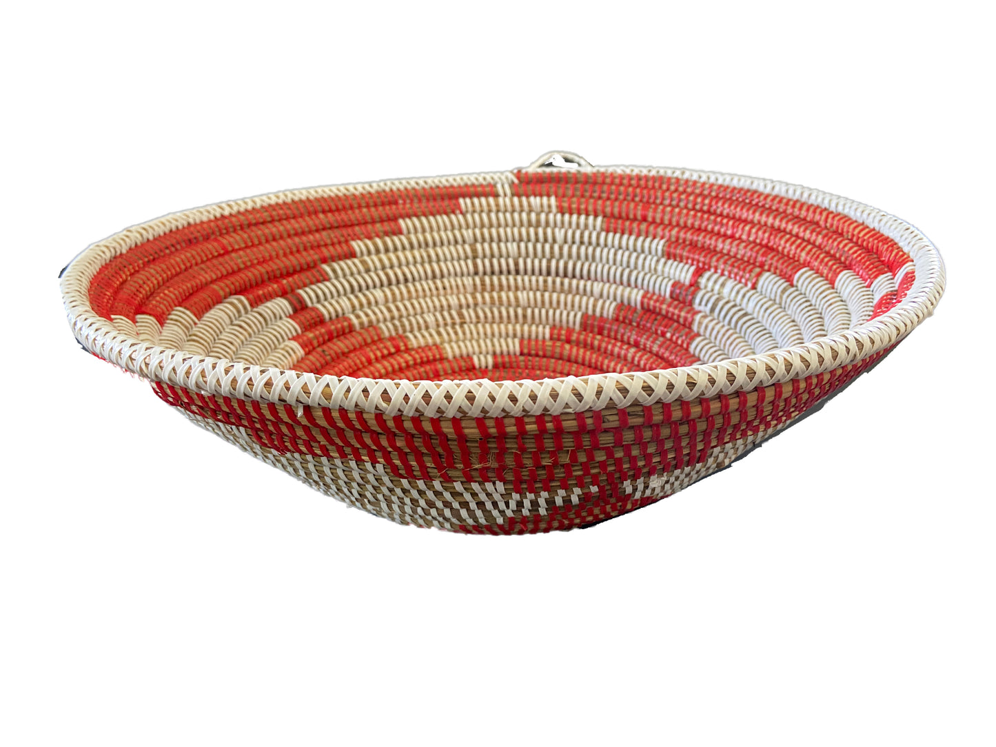 #3474 Lg Handmade Woven Wolof Basket From Senegal 16" in D