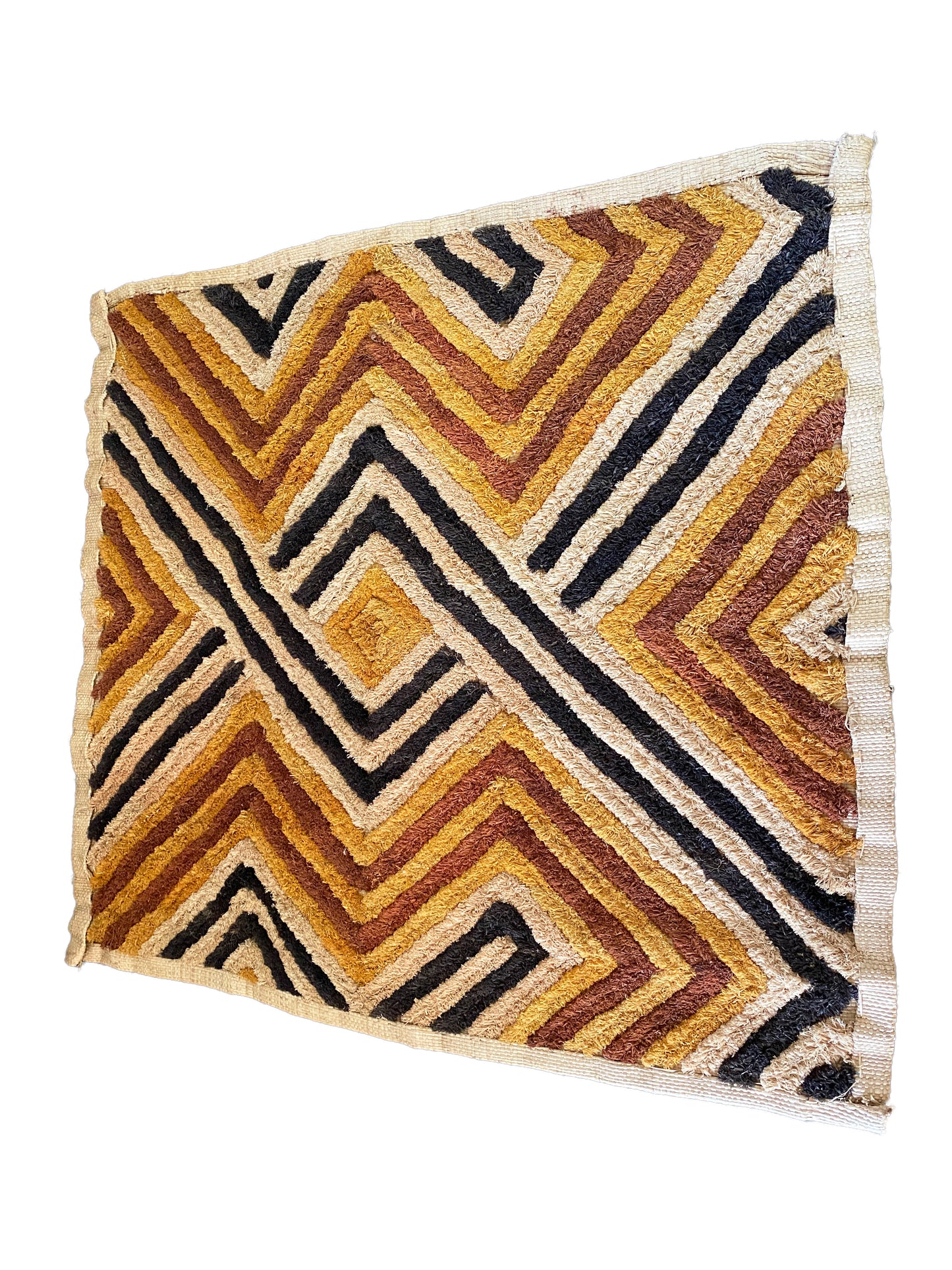 # 3577 Superb African Kuba Kasai Velvet Raffia Textile Zaire