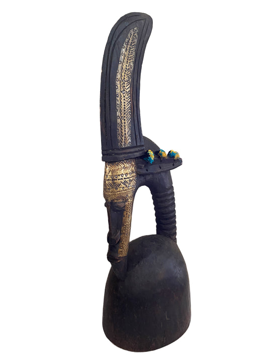 #3662 Lg Bamana Male Antelope Chiwara Helmet Mali African Art 28" H