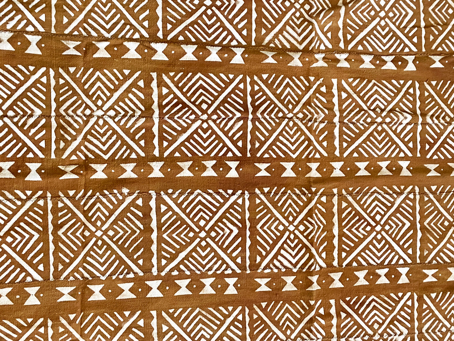 Brown & White Mud Cloth Textile Mali 40" by 66" #3386