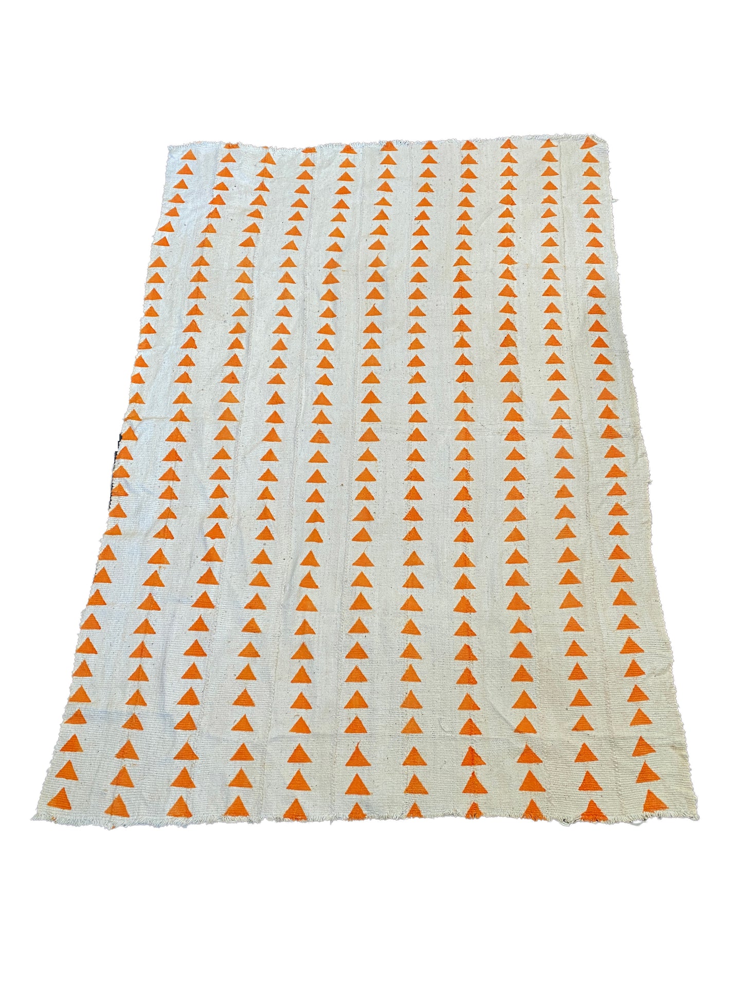 #3459 Superb Orange  and white   mud-cloth cotton fabric,