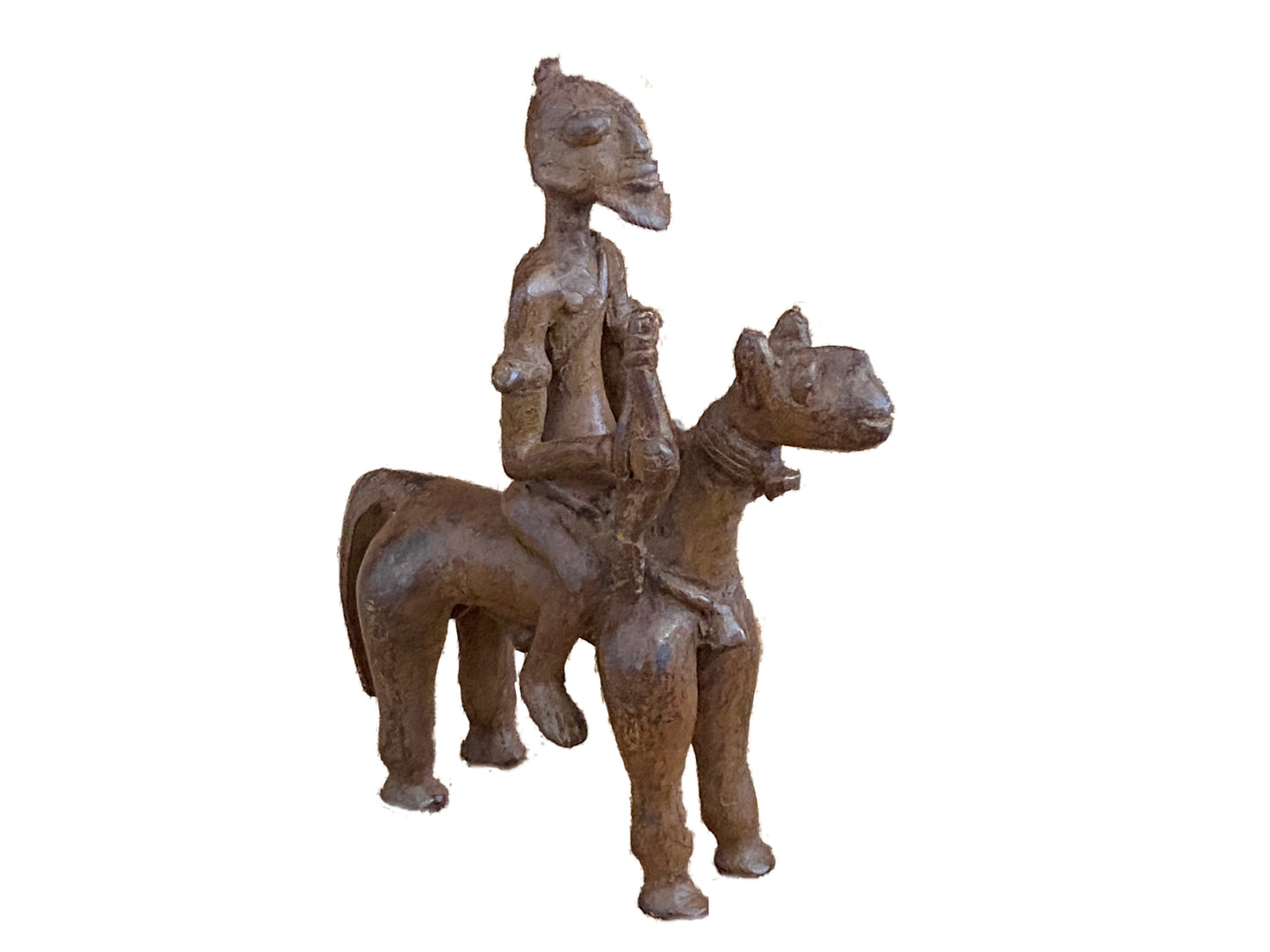 # 3710  Superb African Dogon Bronze Horseman