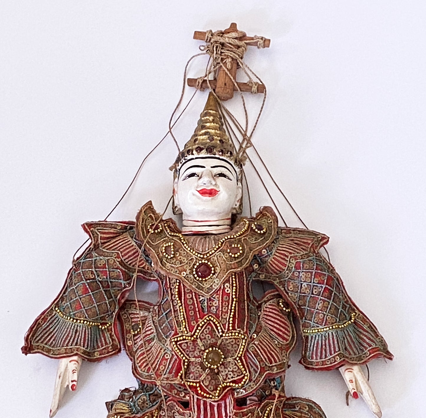 #1804 Ornate Burmese Asian Opera Puppet Marionette 18.5" H