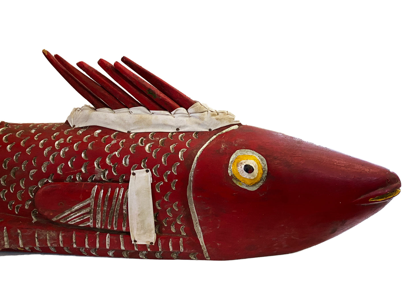 #3933 African Wooden Fish Bozo Tribe Mali 41"W