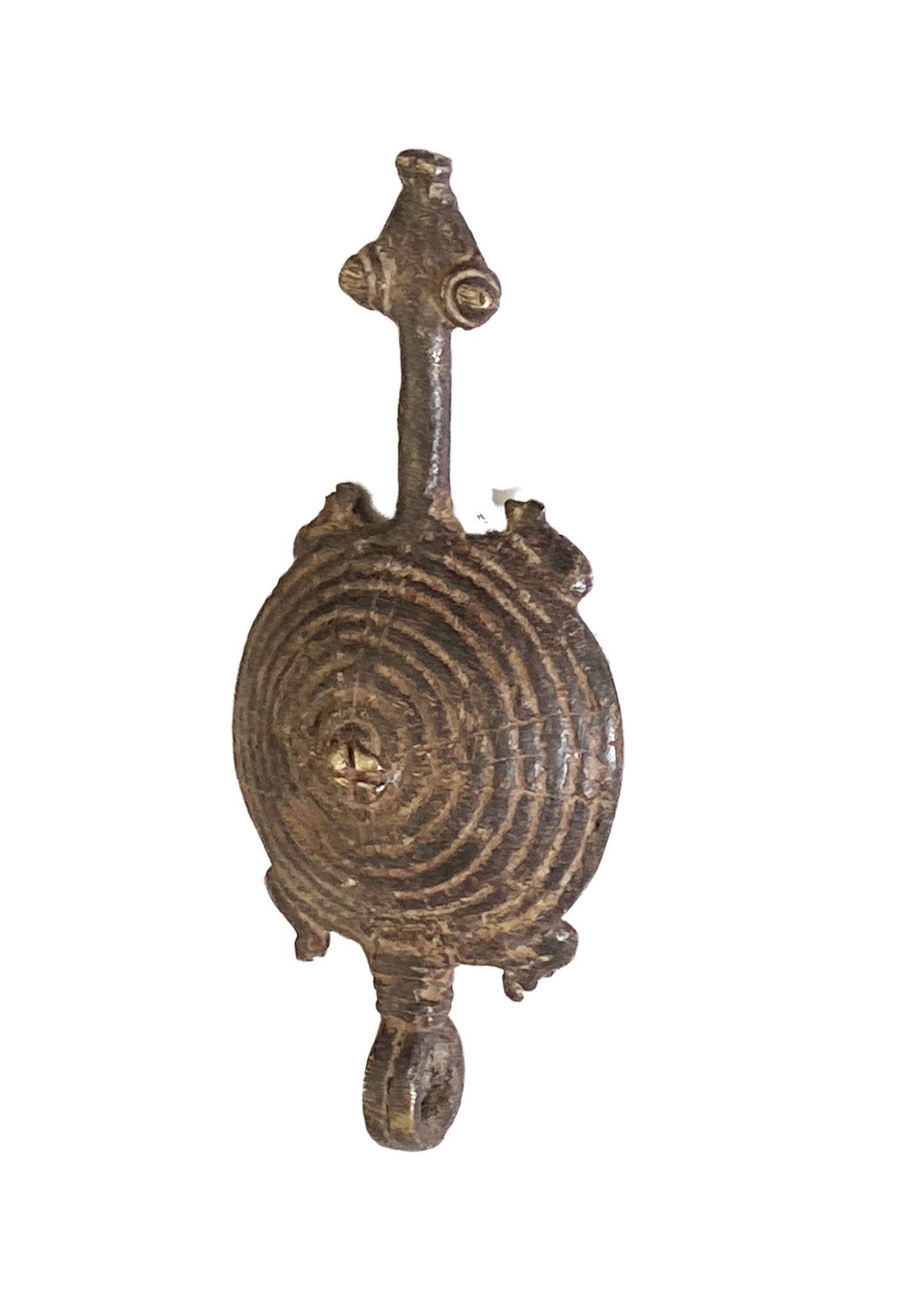 #2230 Gan Bronze Amulet Talisman Pendant of Serpent Burkina Faso Africa
