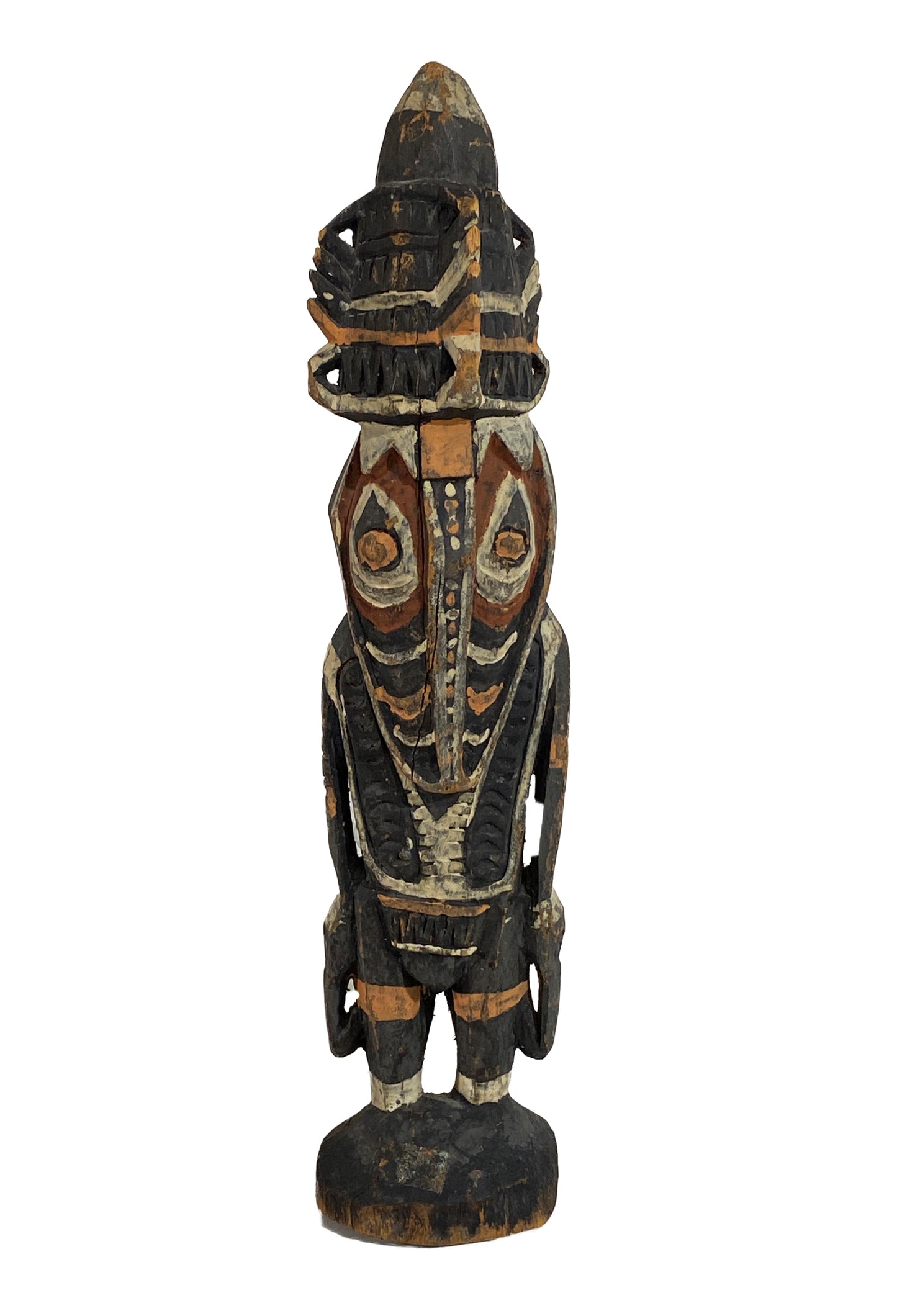 #4040 Old/Rare Tribal Oceanic Papua-New Guinea Standing Ancestor Figure Sculpture