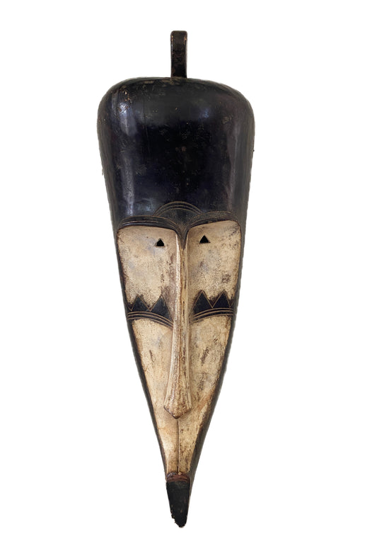 #3322 Lg Fang Mask Elongated Face Gabon African Mask 31" H