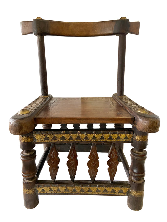#1663 Old Low African Chief Chair I Coast 27" H by 21" W