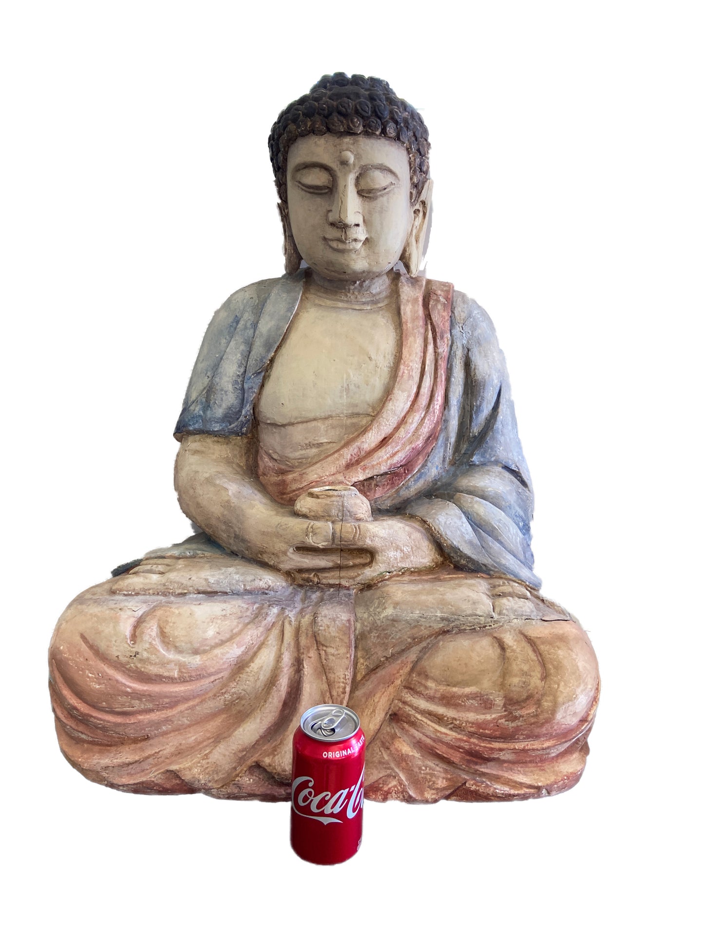 #3417 Huge Wooden Medicine Buddha 30" H