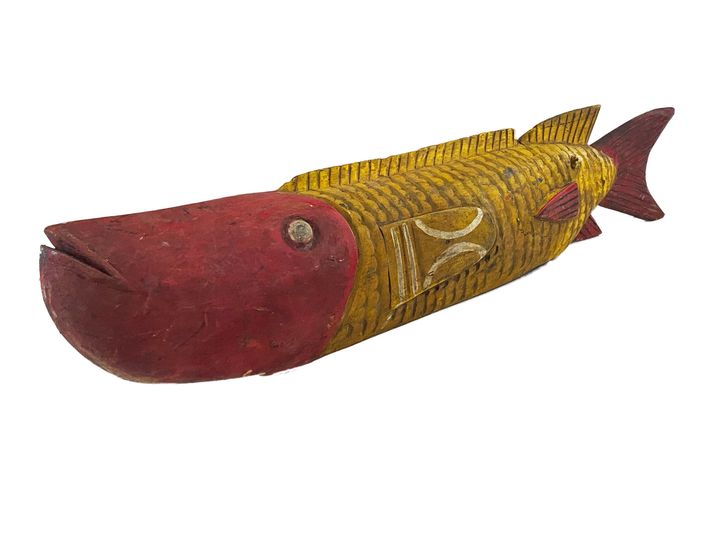 #3650 African Wooden Fish Bozo Tribe Mali 37"