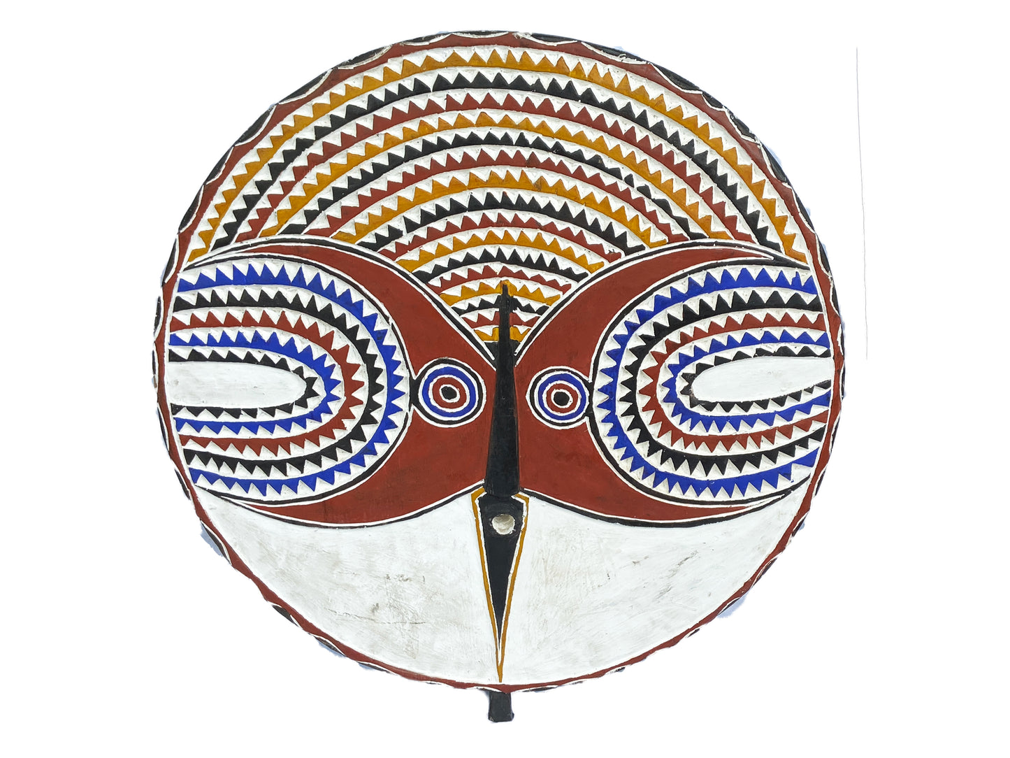 #3594 Lg African Baule Tribe Moon Mask Ivory Coast 33.75" H by 31" W