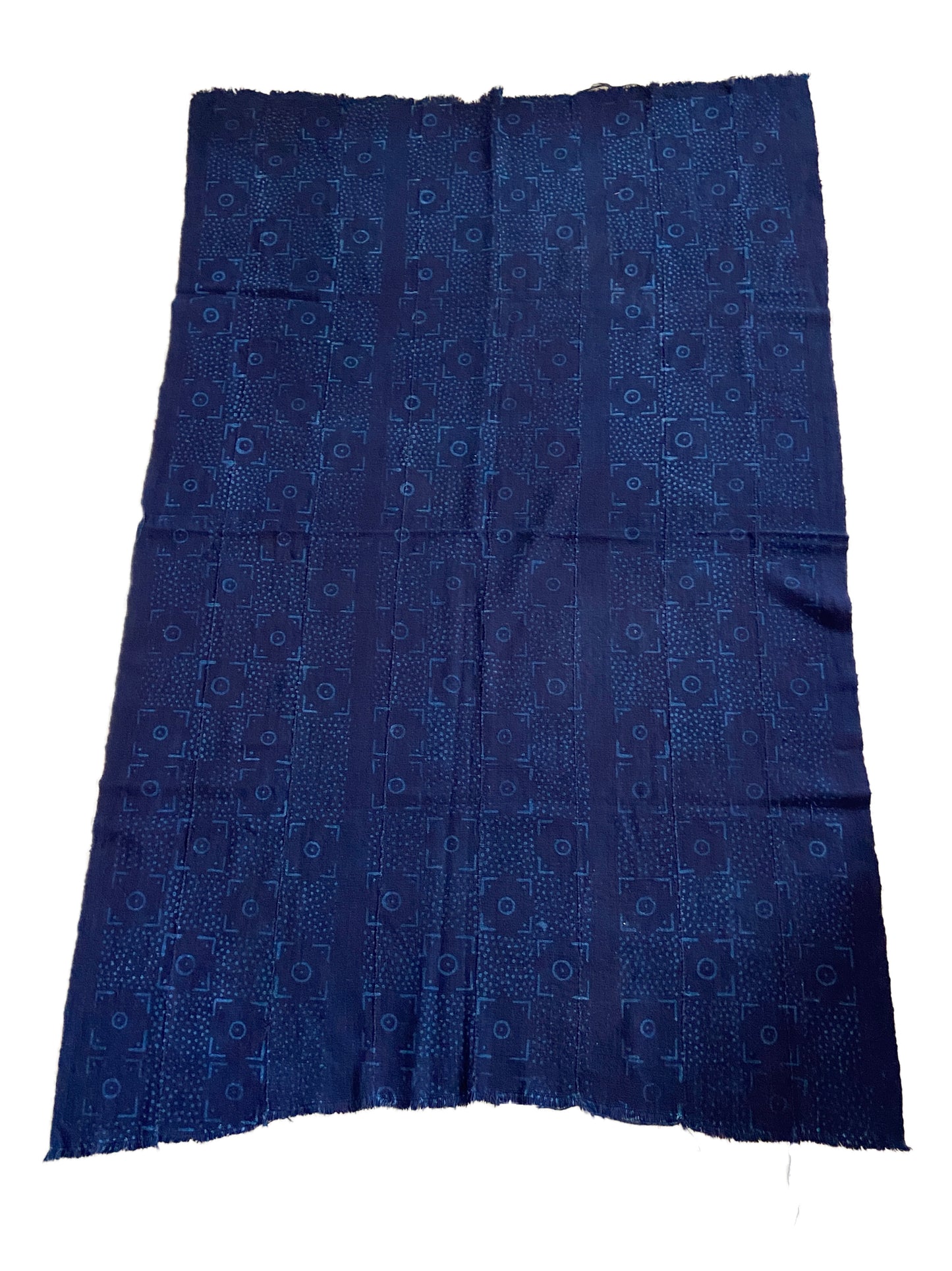 Superb Vtg Mali Indigo Mud Cloth Textile 38" by 59.5"  #3402