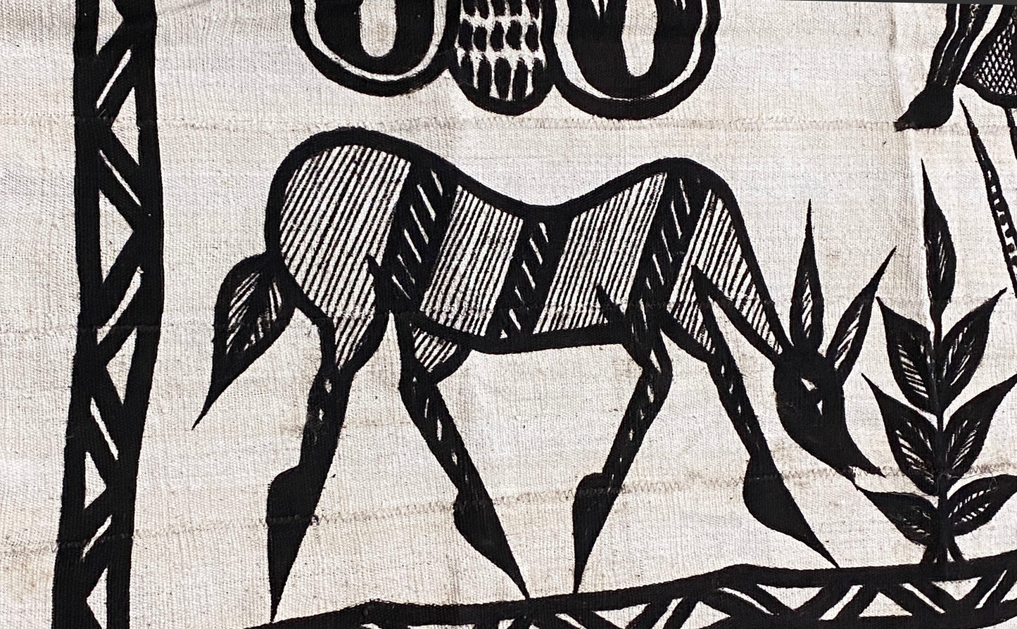 #5320 Vintage Korhogo by the Senufo People Mud Cloth Cote d'Ivoire 57"