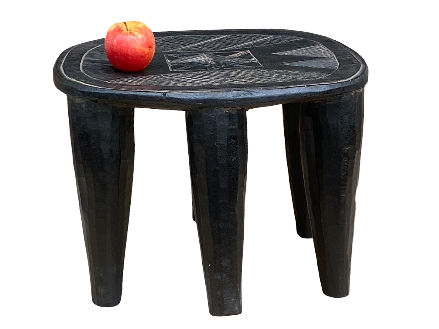 #4516 Superb African   Nupe Stool / Table Nigeria  13" H by 17" W