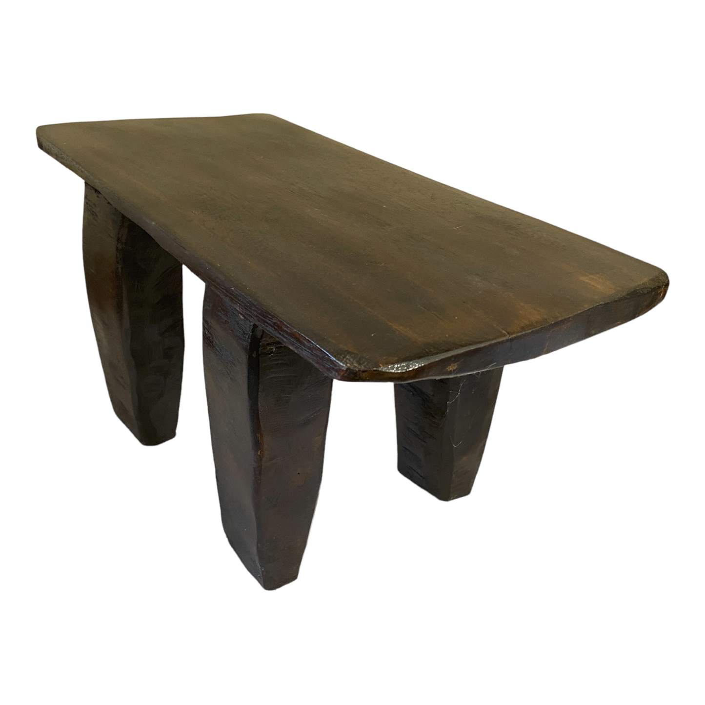 # 4852 Large African Senufo Wood Low Stool I . Coast 17.5" W