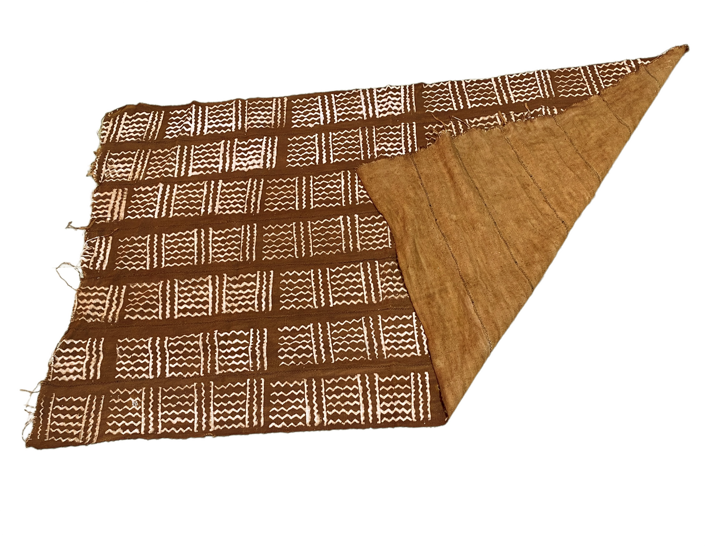 #4884  Brown & White Mud Cloth Textile Mali 37" by 60"