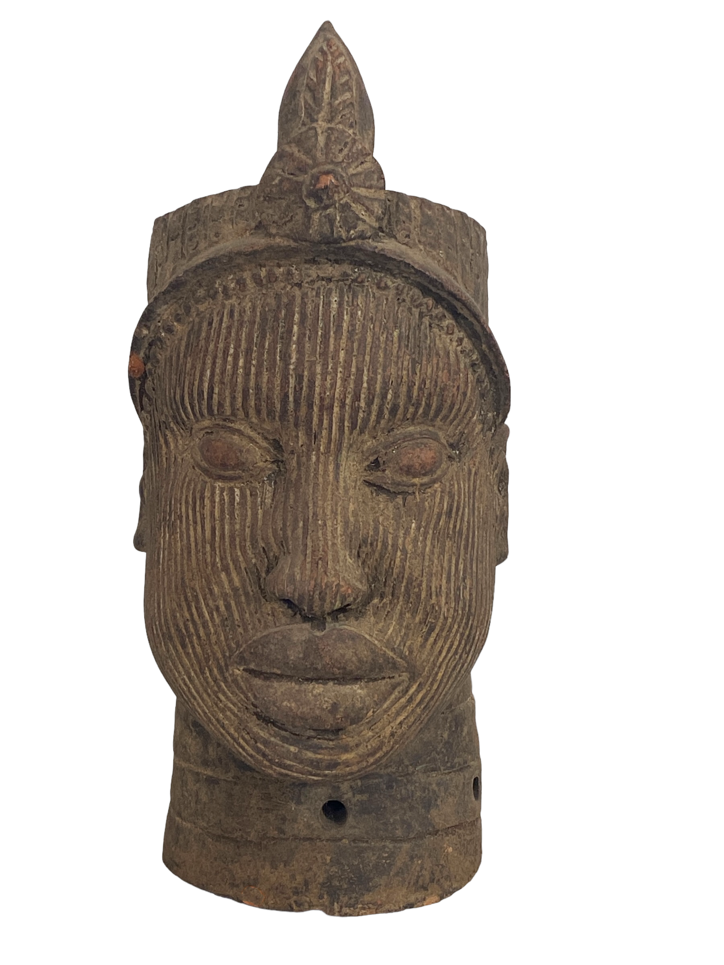 #8223 Large Ife Clay / Terracotta Head of Oni Yoruba Nigeria African 17.5" H