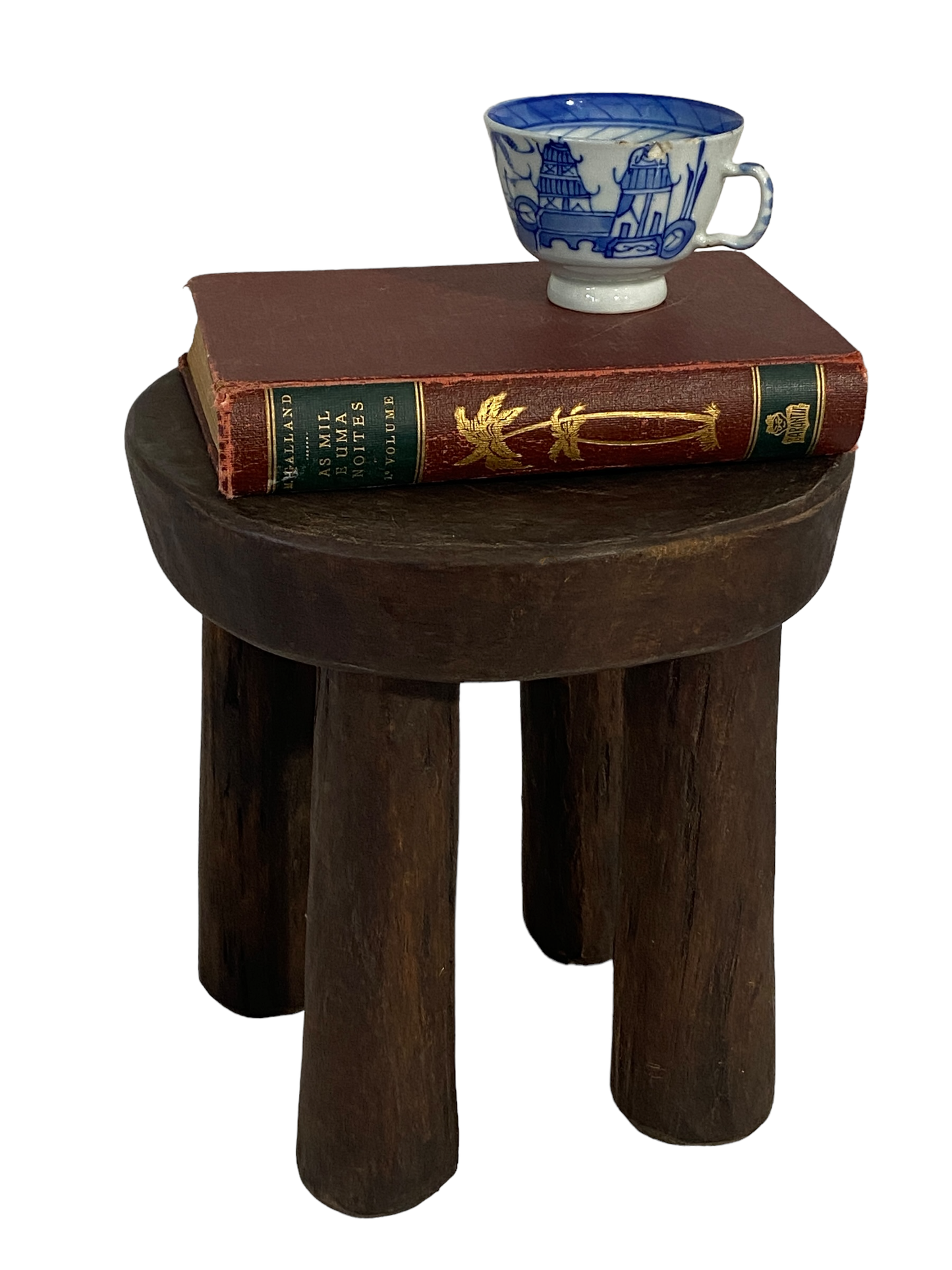 #5180 African Wood Milk Stool Hehe Gogo People Tanzania 10.5" H
