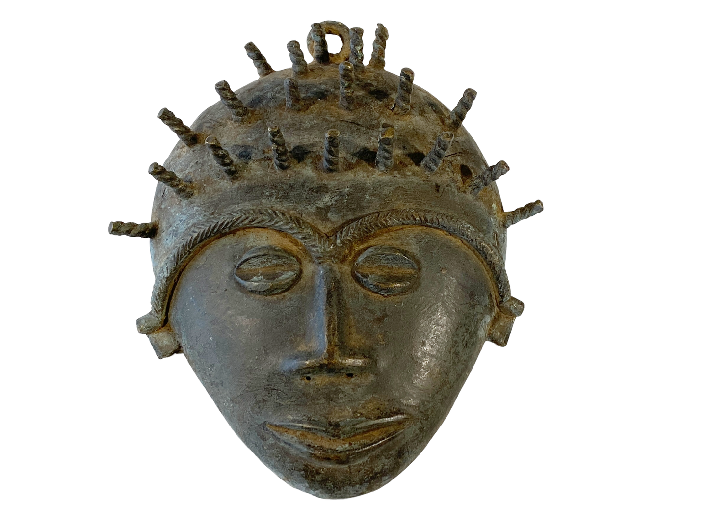 # 5215 African Baule Bronze Passport Mask 7" h