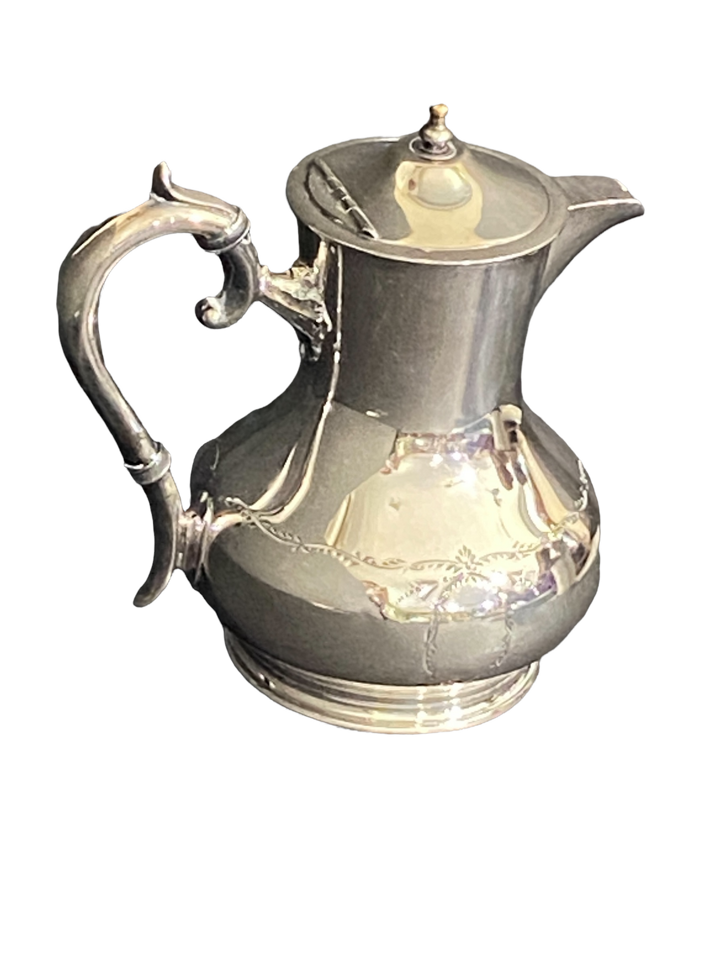 #4175 English Improved Hard White Metal Coffee pot 6" H