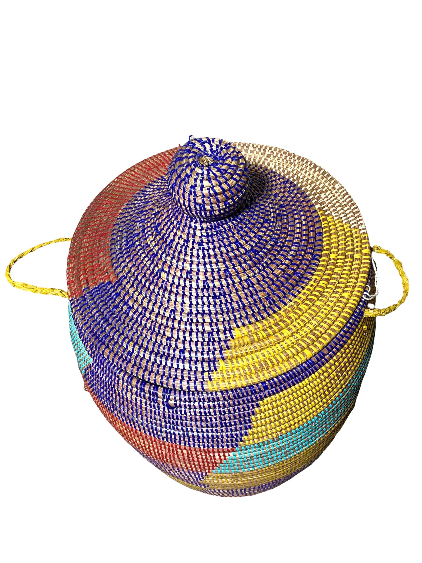 #4584 Lg  Basket with Lid Senegal West Africa 28" H