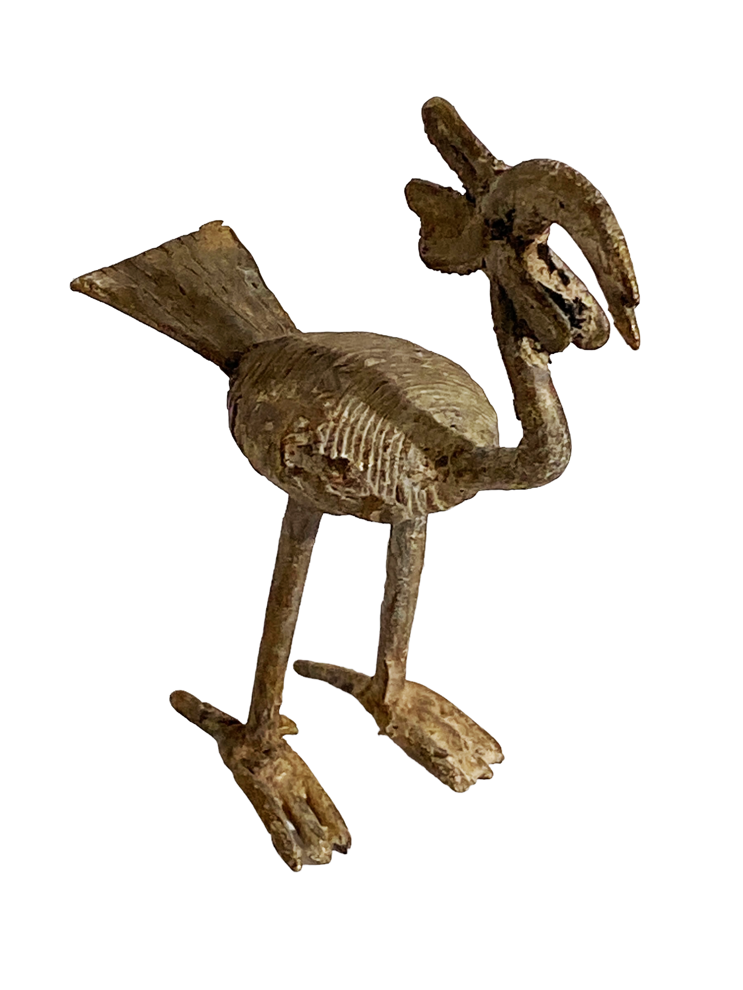 #416 Superb African Lobi Bronze Bird/ Gold Weight 4.5'" W by 5.5" h