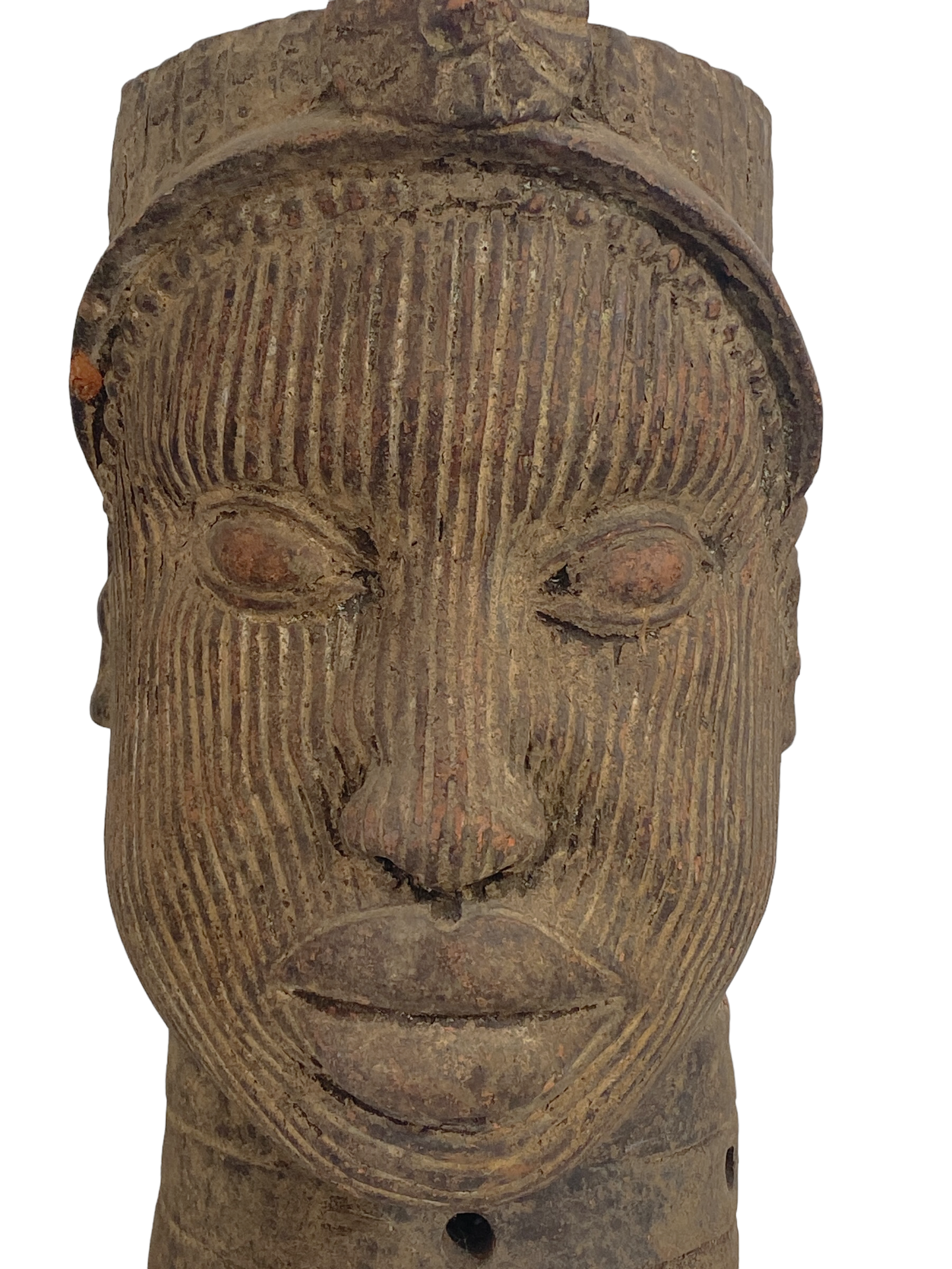 #8223 Large Ife Clay / Terracotta Head of Oni Yoruba Nigeria African 17.5" H