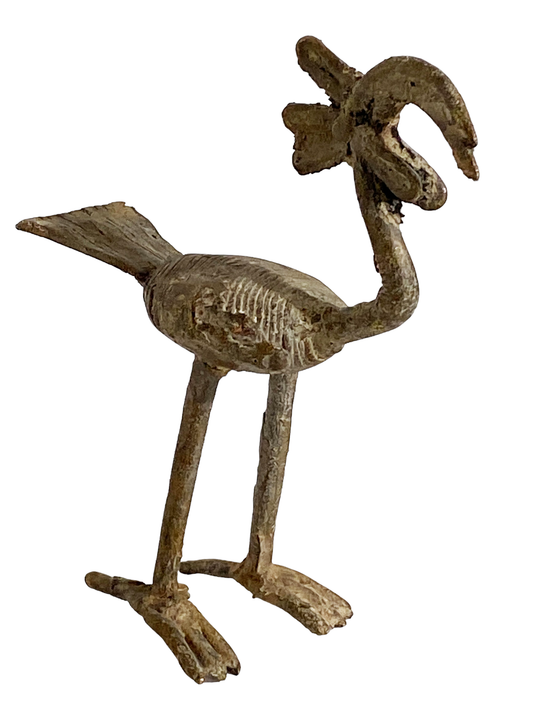 #416  African Lobi Bronze Bird/ Gold Weight 4.5'" W by 5.5" h
