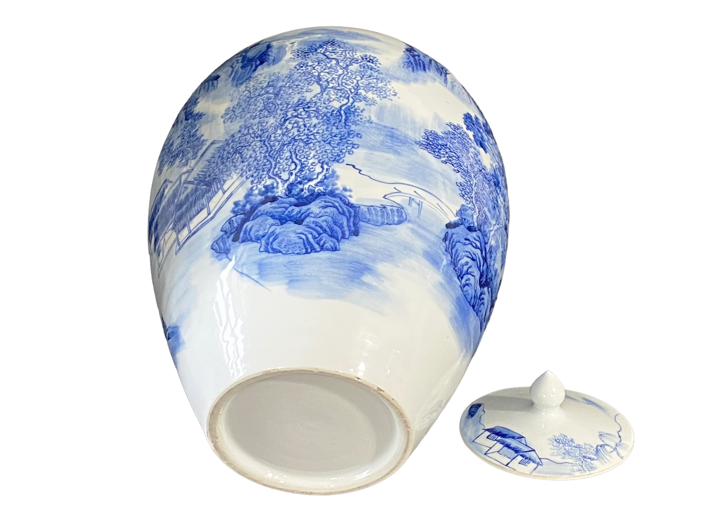 #712  Chinese Blue & White Porcelain Ginger Jar 15.5" H
