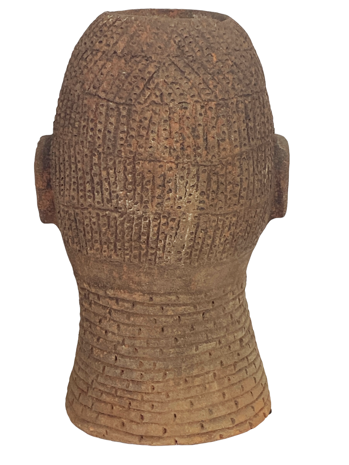 #8356 Large Ife Clay / Terracotta Head of Oni Yoruba Nigeria African 18" H