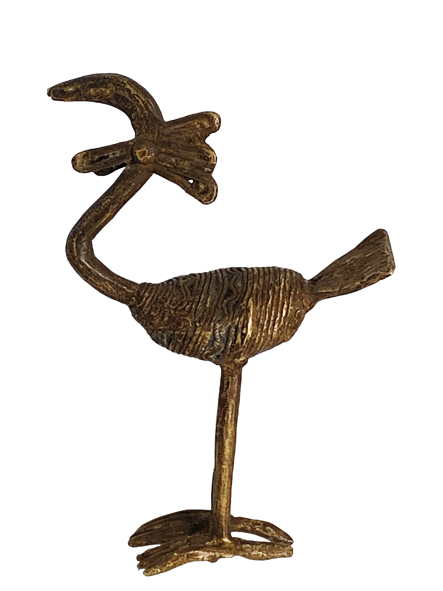 #2994 African Lobi Bronze Bird/ Gold Weight 4.5'" W by 5.75" h