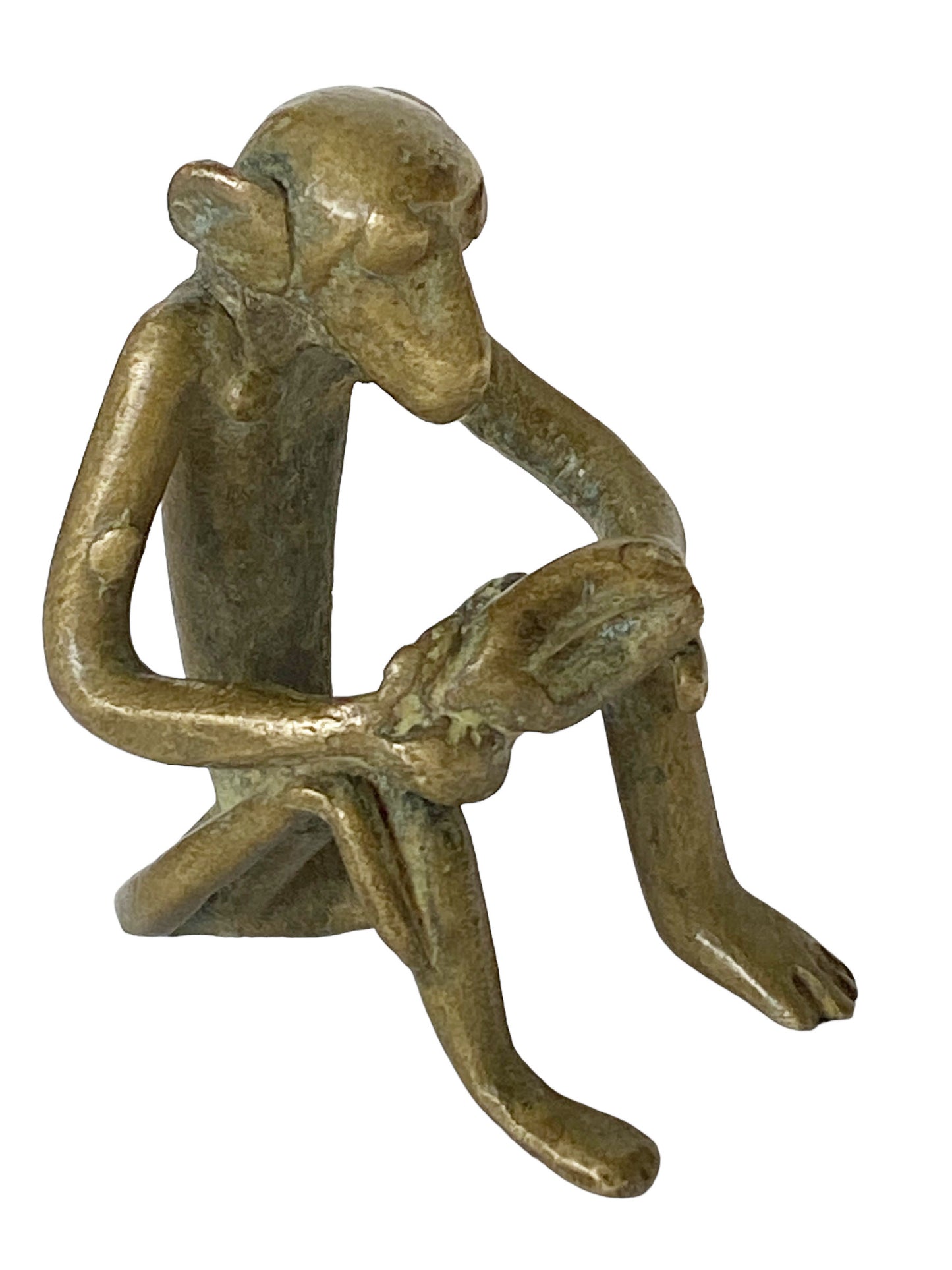 #5346 African Lobi Bronze Monkey  / Gold Weight 2" H