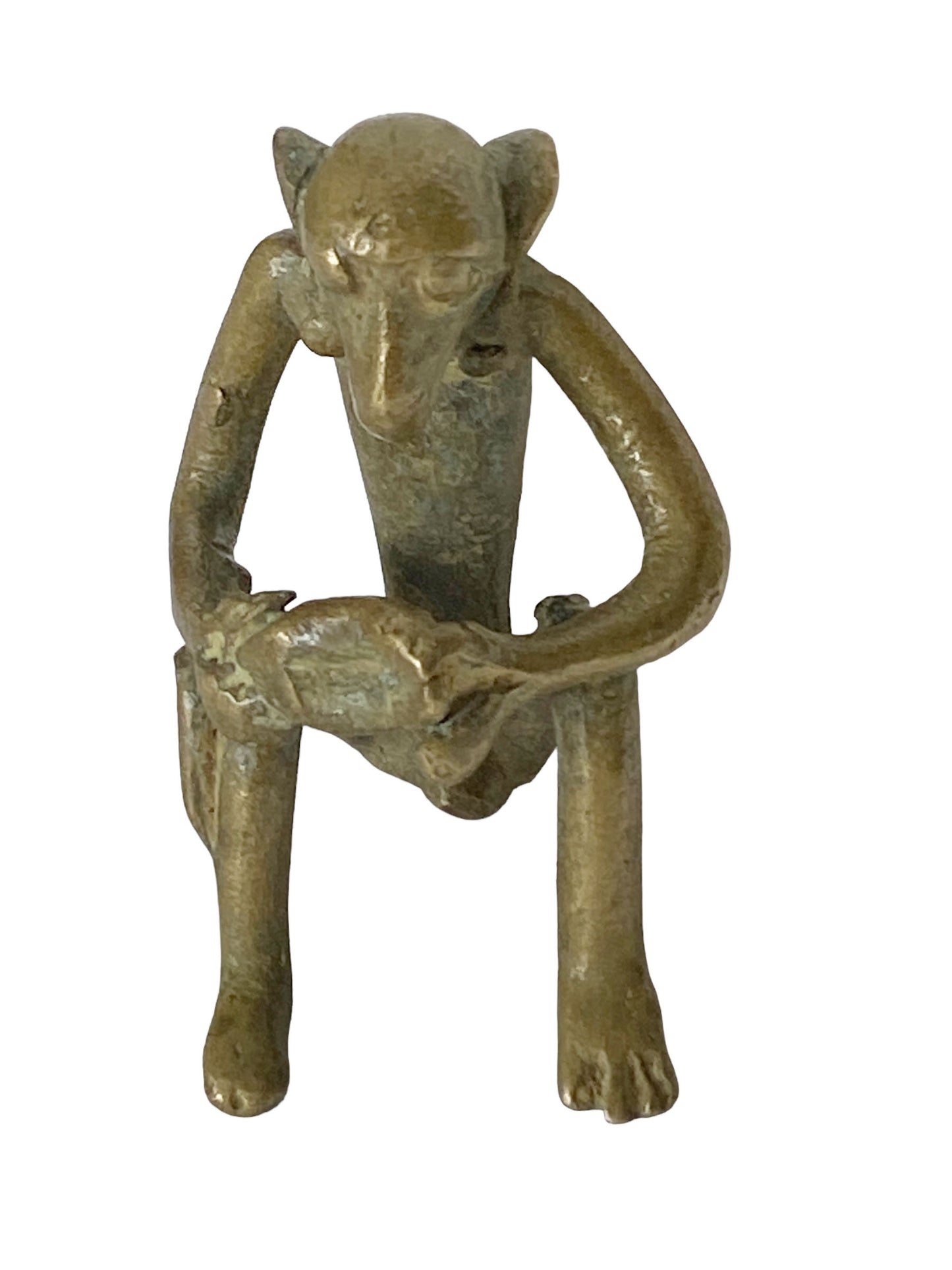 #5346 African Lobi Bronze Monkey  / Gold Weight 2" H