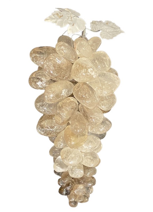 #4880 Large  Vintage Brazilian Crystal Quartz Grape Cluster 9.5" H