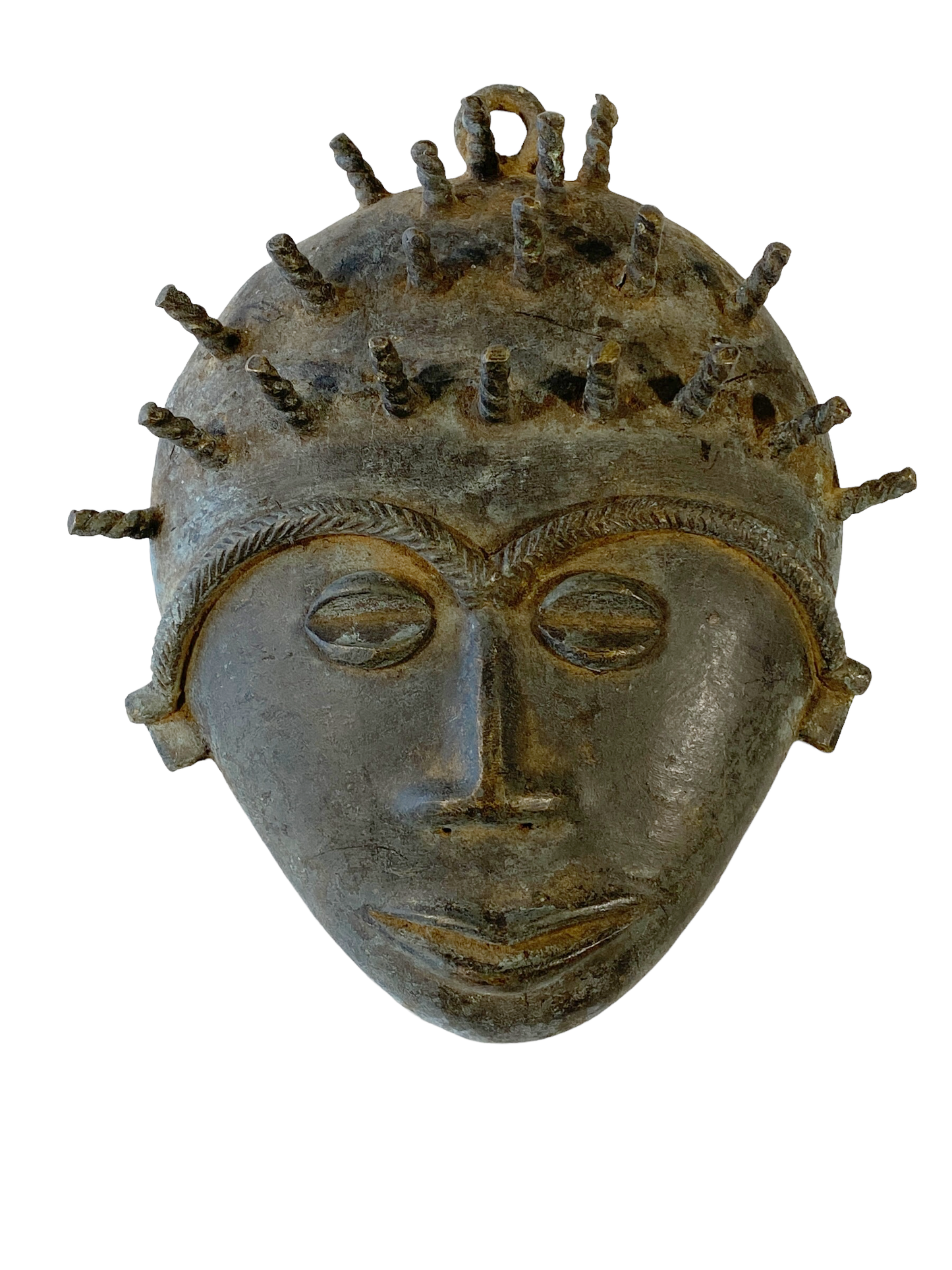 # 5215 African Baule Bronze Passport Mask 7" h