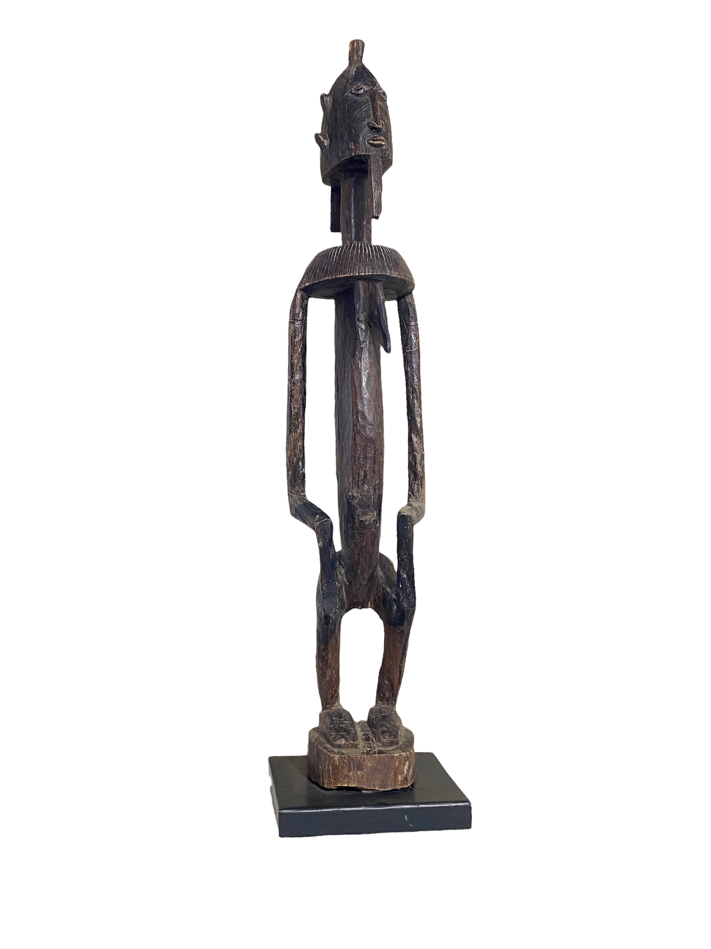 #4523  Old Dogon Standing Female Figure Mali African 43" H on Custom Stand