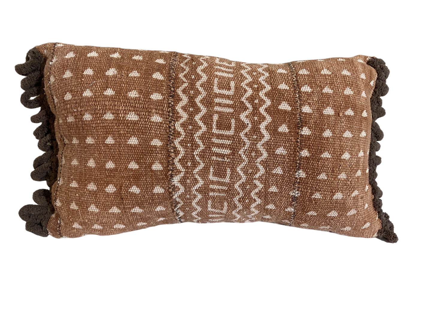 #4757 African Custom Made Bogolan Lumbar Mud Cloth Pillow 16"
