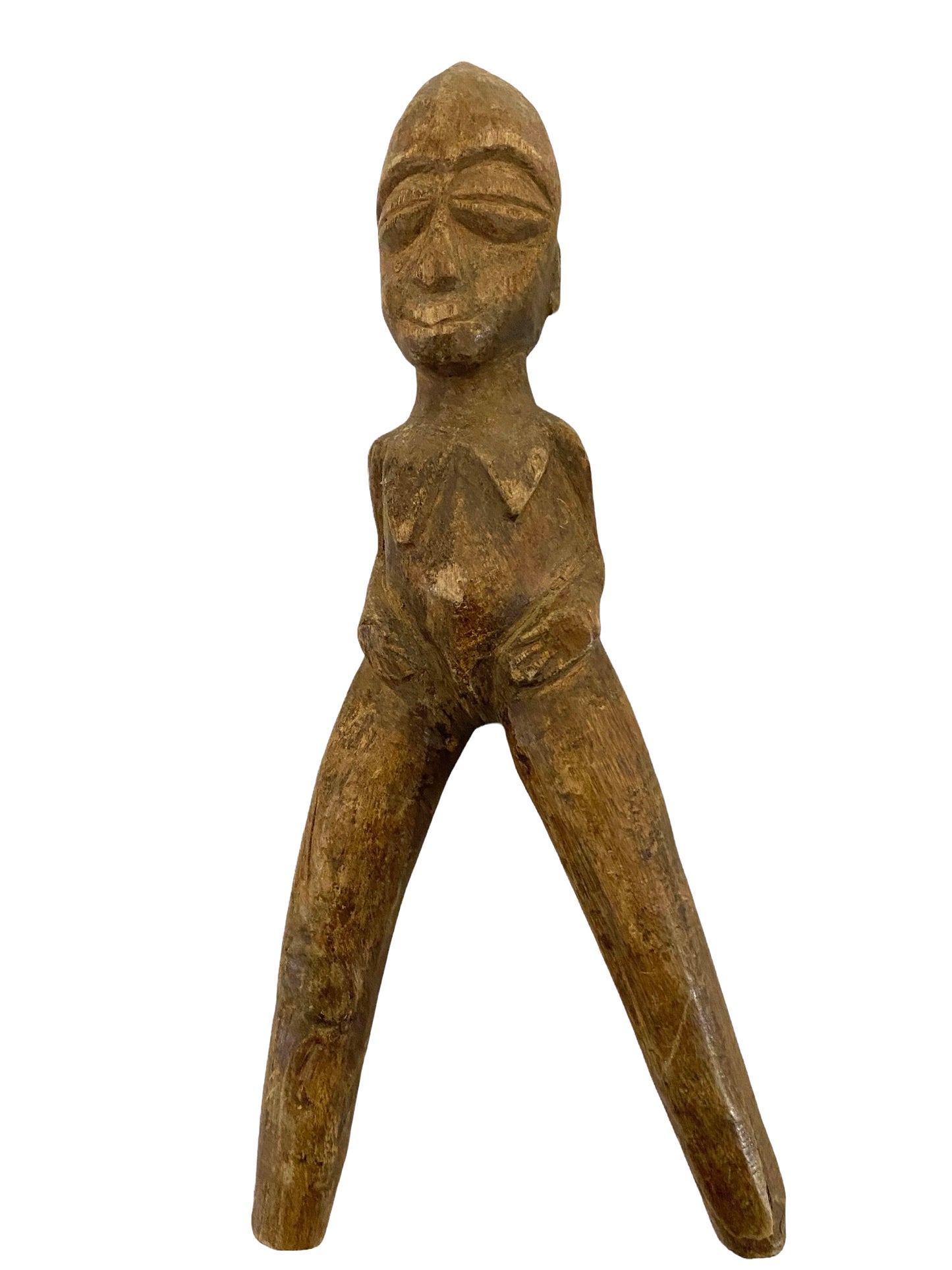 #4763 Superb  old Lobi Figural Sling shot Burkina Faso African 7.25" h