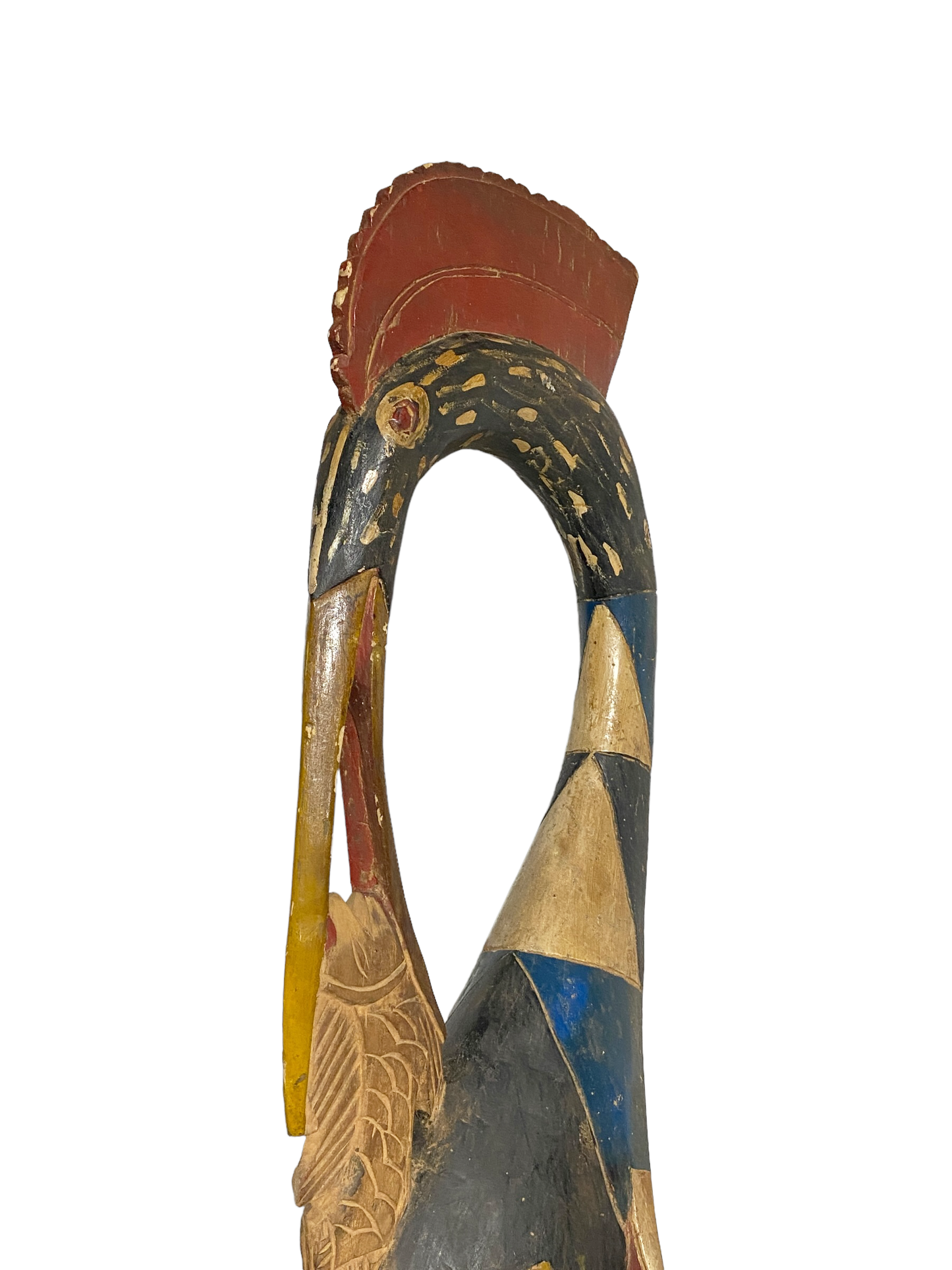 #5138 Large African Guru Portrait Bird Mask Cote d'Ivoire 38.5" H